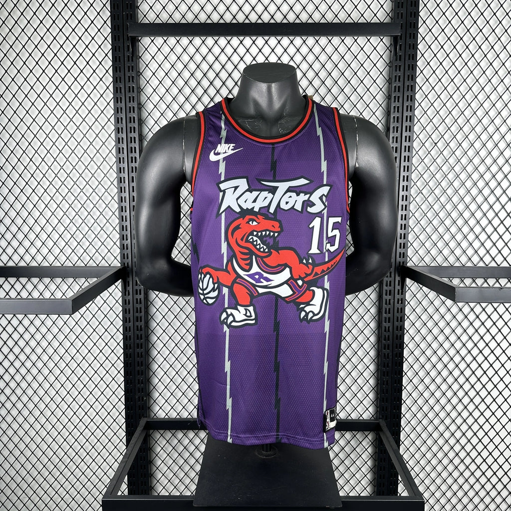Toronto Raptors 2025-26 throwback edition basketball jersey close-up of sleeve and armhole stitching in white for basketball fans