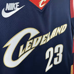 Cleveland Cavaliers 2025-26 throwback edition basketball jersey side angle view in team colors for basketball fans