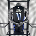 Dallas Mavericks 2025-26 throwback edition basketball jersey angled back view in green for basketball fans