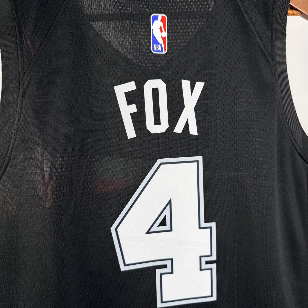 San Antonio Spurs 2025-26 city edition basketball jersey angled back view in team colors for basketball fans