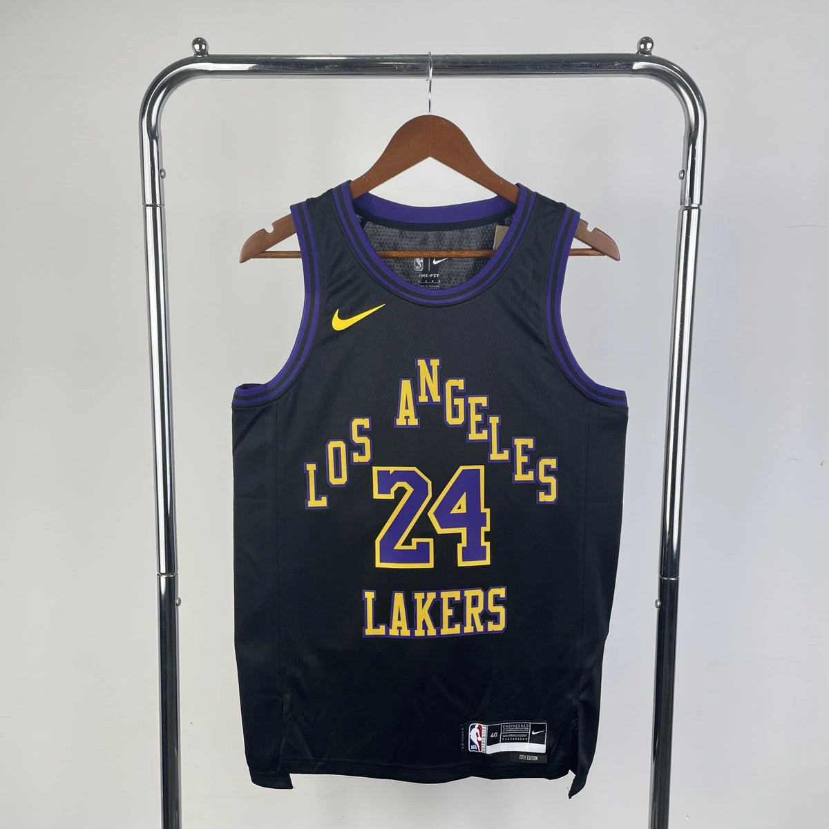 Los Angeles Lakers 2025-26 city edition basketball jersey front view in team colors for basketball fans