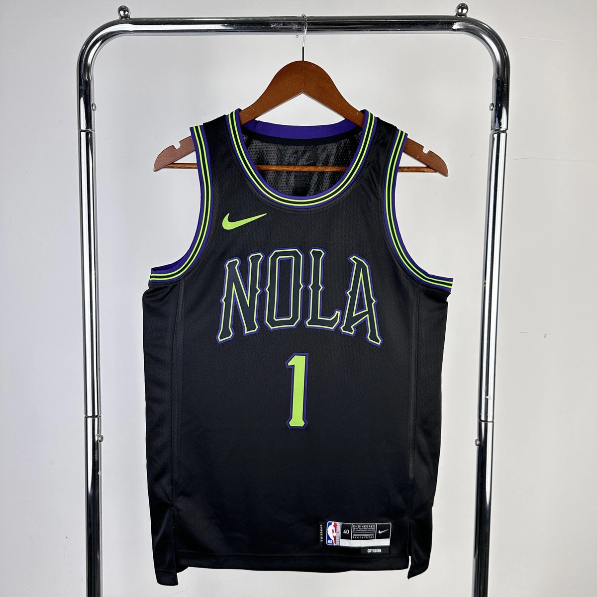 New Orleans Pelicans 2025-26 city edition basketball jersey front view in team colors for basketball fans