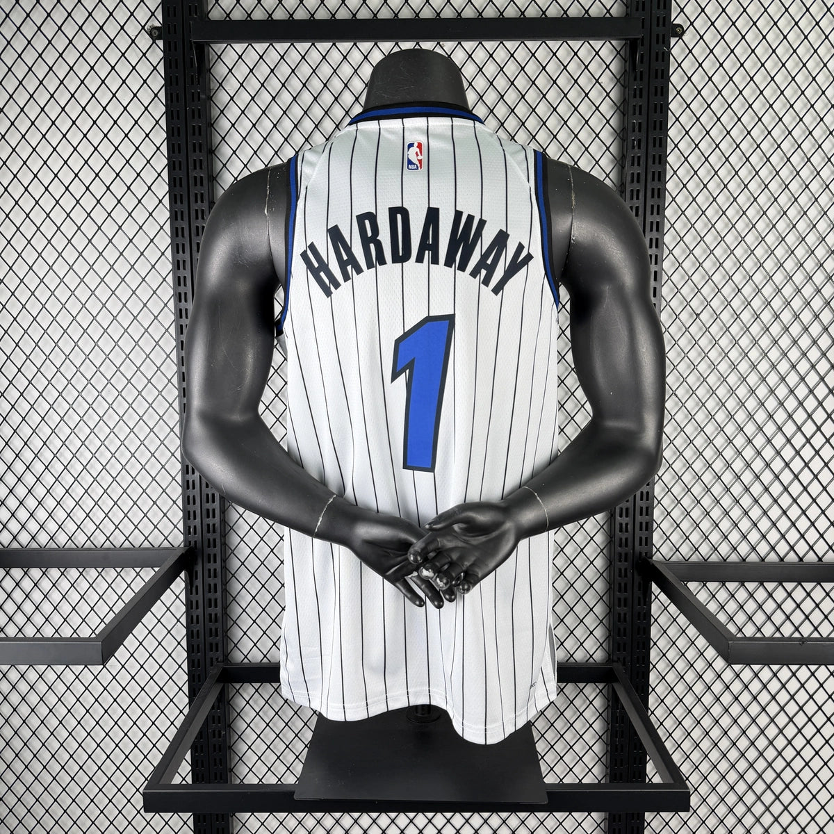 Orlando Magic 2025-26 away basketball jersey angled front view in blue for basketball fans