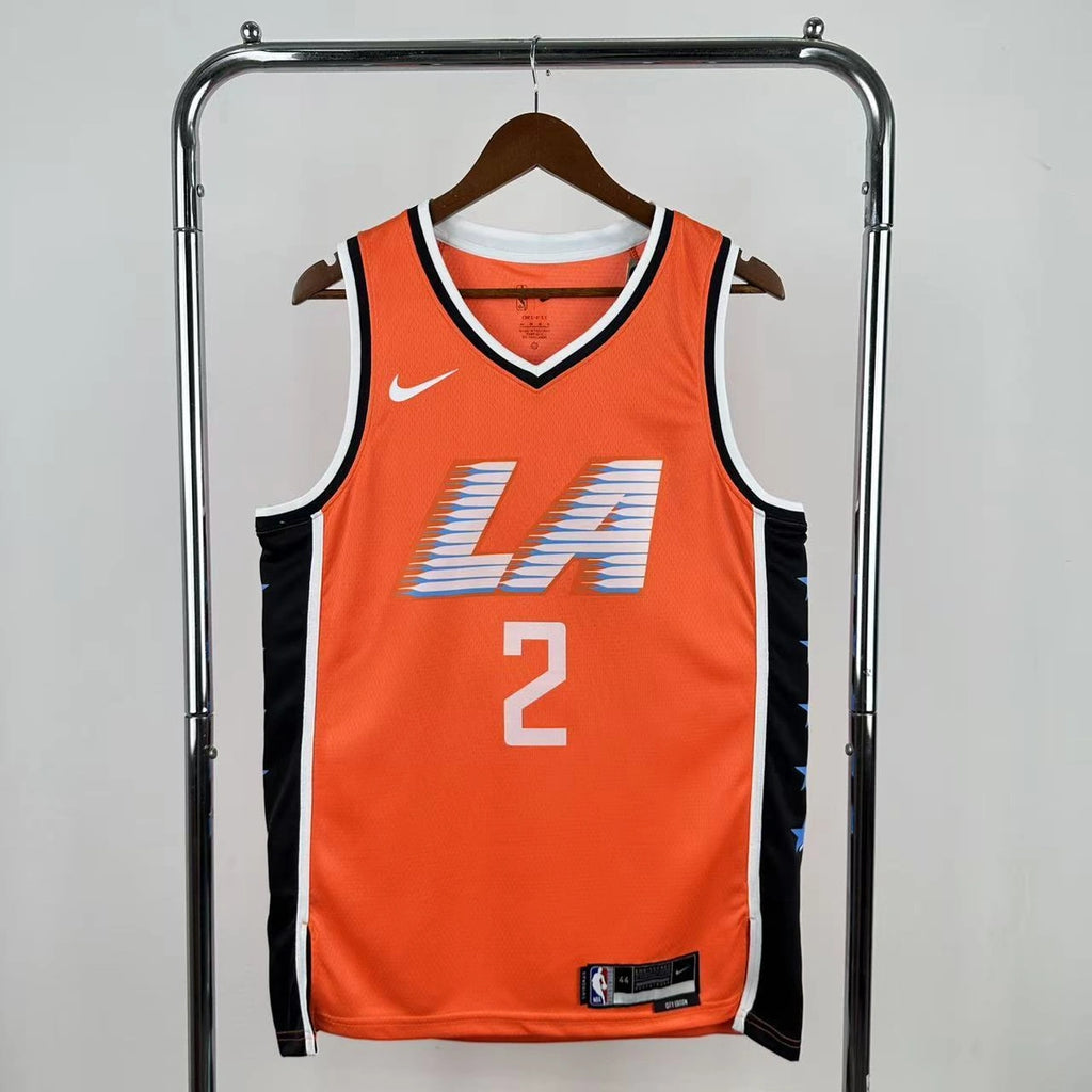 LA Clippers 2025-26 city edition basketball jersey front view in team colors for basketball fans