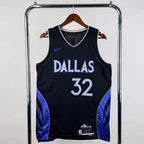 Dallas Mavericks 2025-26 city edition basketball jersey close-up of moisture-wicking fabric texture in team colors for basketball fans