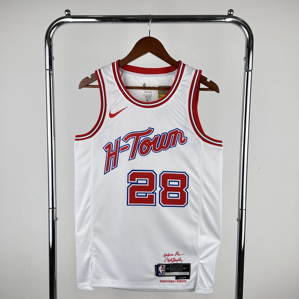 Houston Rockets 2025-26 city edition basketball jersey front view in team colors for basketball fans