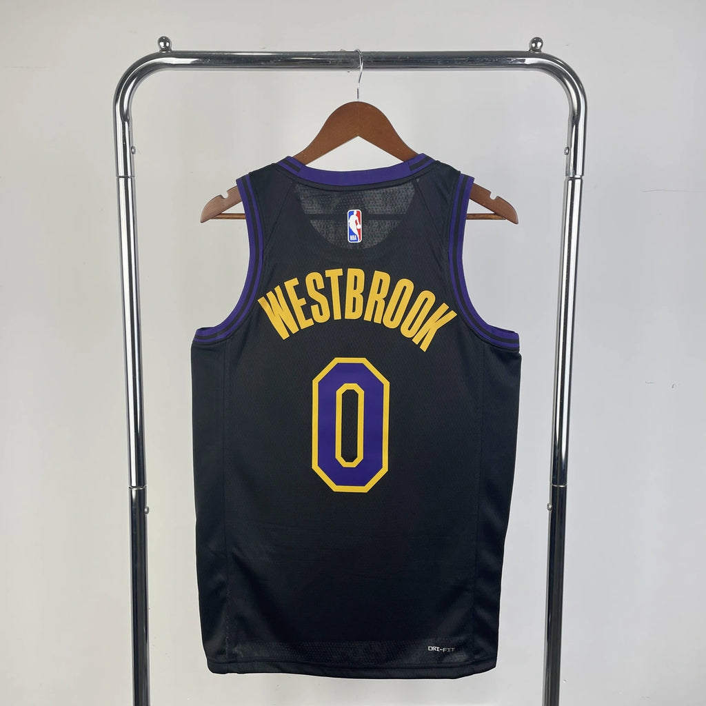 Los Angeles Lakers 2025-26 city edition basketball jersey back view in team colors for basketball fans