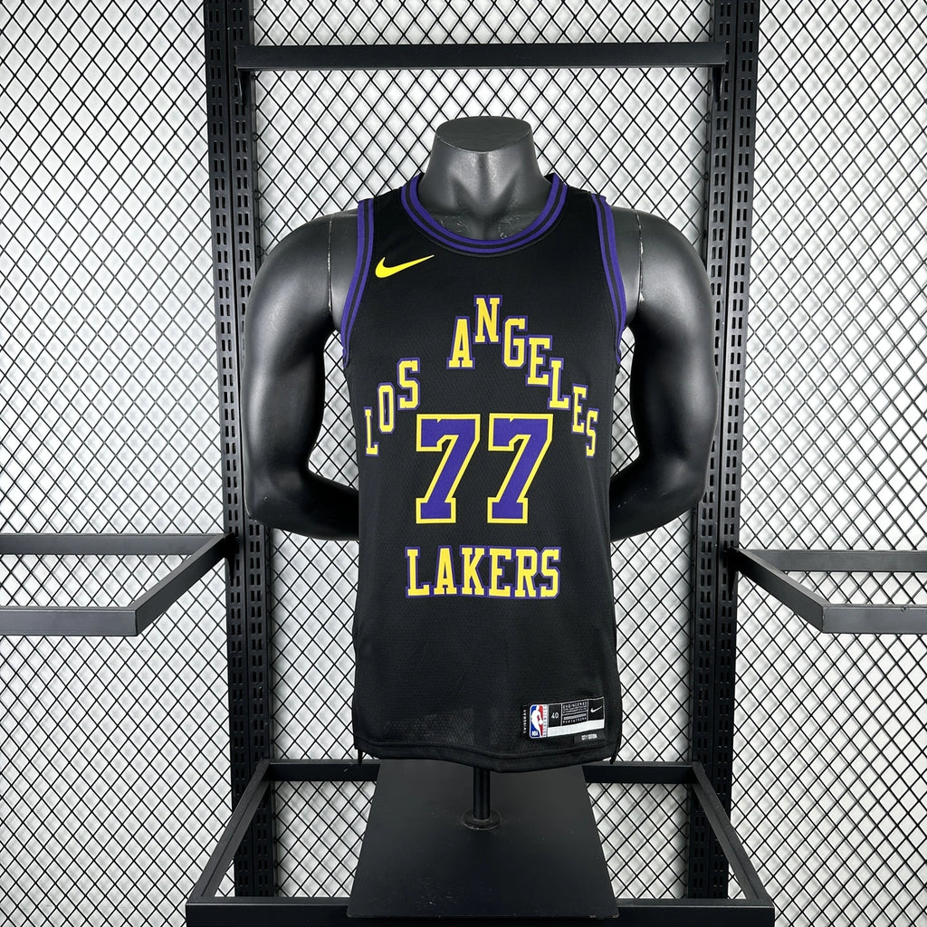 Los Angeles Lakers 2025-26 city edition basketball jersey side angle view in team colors for basketball fans