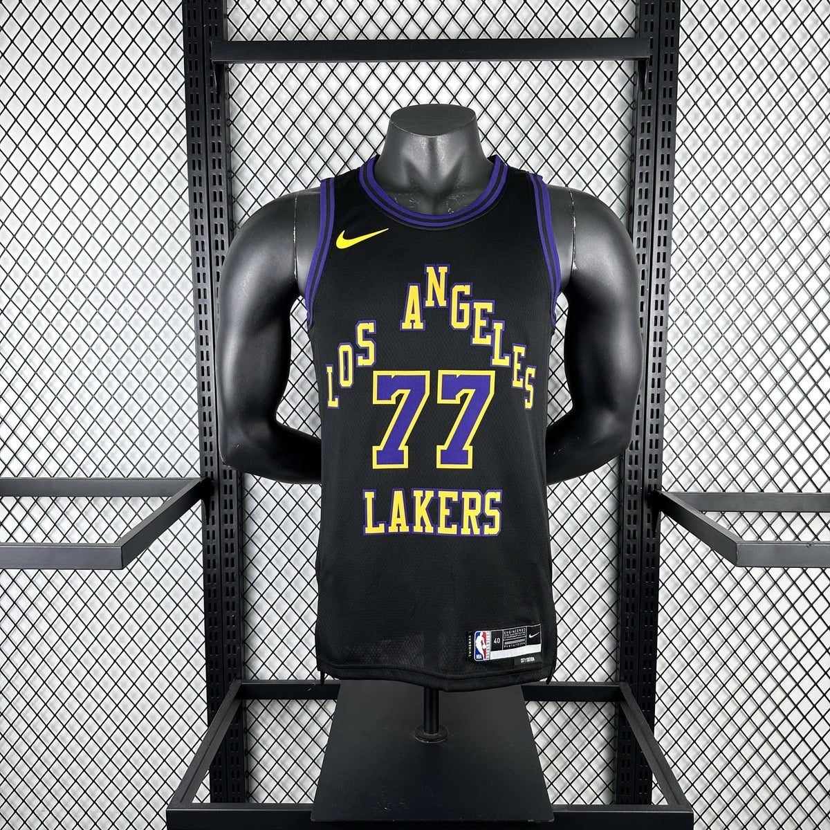 Los Angeles Lakers 2025-26 city edition basketball jersey side angle view in team colors for basketball fans