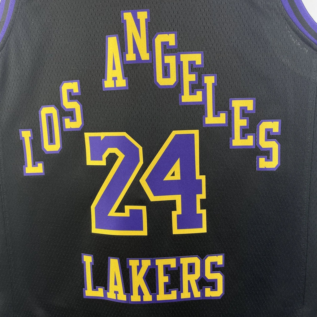 Los Angeles Lakers 2025-26 city edition basketball jersey close-up of team logo embroidery in team colors for basketball fans