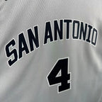 San Antonio Spurs 2025-26 limited edition basketball jersey back flat lay view in gray for basketball fans