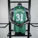 Dallas Mavericks 2025-26 throwback edition basketball jersey angled front view in green for basketball fans