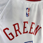Houston Rockets 2025-26 city edition basketball jersey close-up of moisture-wicking fabric texture in team colors for basketball fans