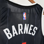 Toronto Raptors 2025-26 city edition basketball jersey close-up of jock tag and hem details in team colors for basketball fans