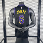 Los Angeles Lakers 2025-26 city edition basketball jersey angled front view in team colors for basketball fans