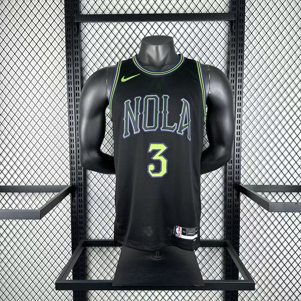 New Orleans Pelicans 2025-26 city edition basketball jersey side angle view in team colors for basketball fans