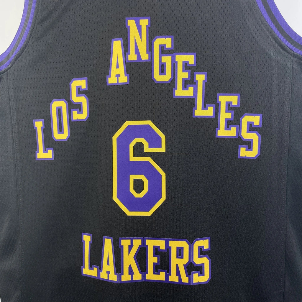 Los Angeles Lakers 2025-26 city edition basketball jersey close-up of jersey number and player name in team colors for basketball fans