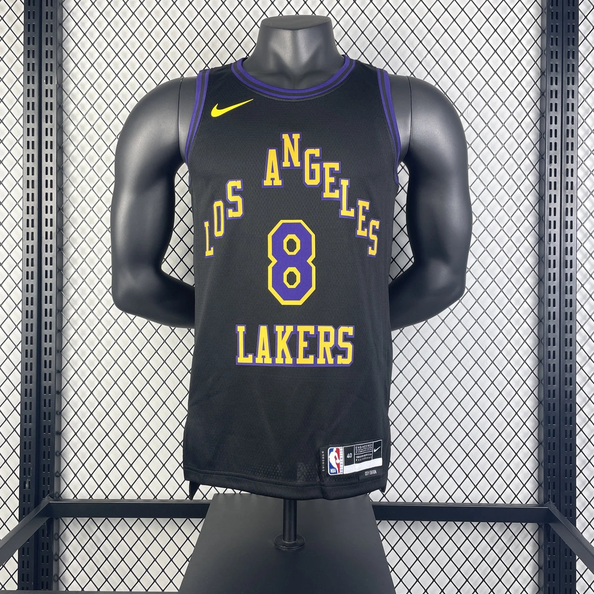 Los Angeles Lakers 2025-26 city edition basketball jersey side angle view in team colors for basketball fans