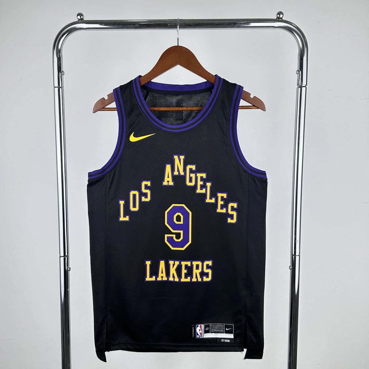 Los Angeles Lakers 2025-26 city edition basketball jersey front view in team colors for basketball fans
