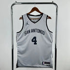 San Antonio Spurs 2025-26 limited edition basketball jersey front view in gray for basketball fans