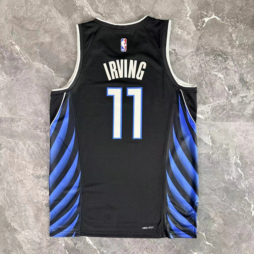 Dallas Mavericks 2025-26 throwback edition basketball jersey close-up of collar and neckline stitching in green for basketball fans