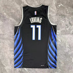 Dallas Mavericks 2025-26 throwback edition basketball jersey close-up of collar and neckline stitching in green for basketball fans