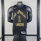 Los Angeles Lakers 2025-26 city edition basketball jersey close-up of team logo embroidery in team colors for basketball fans
