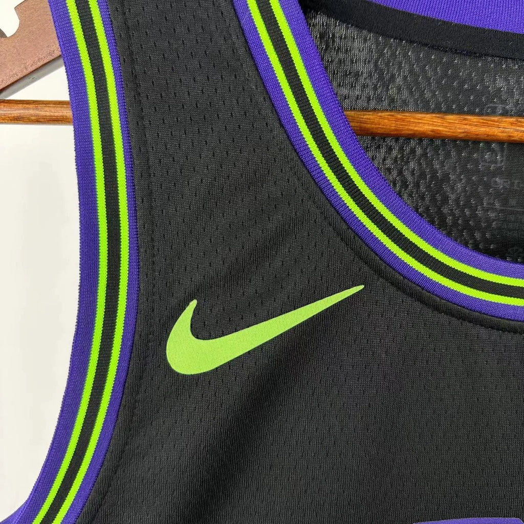 New Orleans Pelicans 2025-26 city edition basketball jersey close-up of collar and neckline stitching in team colors for basketball fans