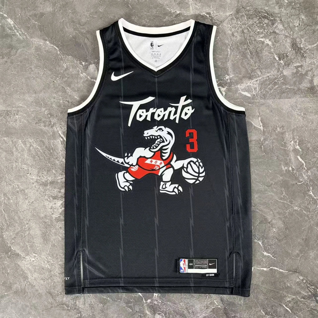 Toronto Raptors 2025-26 city edition basketball jersey angled front view in team colors for basketball fans