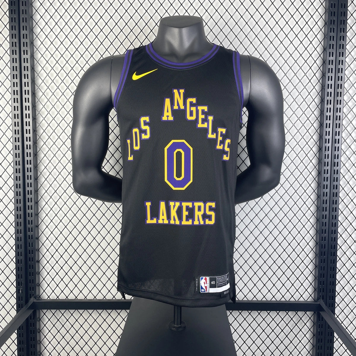 Los Angeles Lakers 2025-26 city edition basketball jersey side angle view in team colors for basketball fans