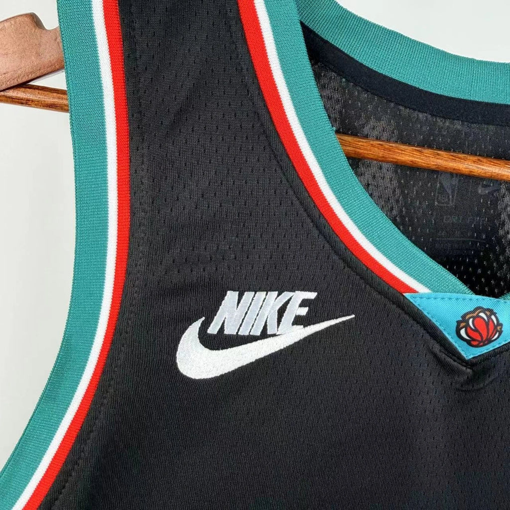Memphis Grizzlies 2025-26 throwback edition basketball jersey additional angle view in team colors for basketball fans