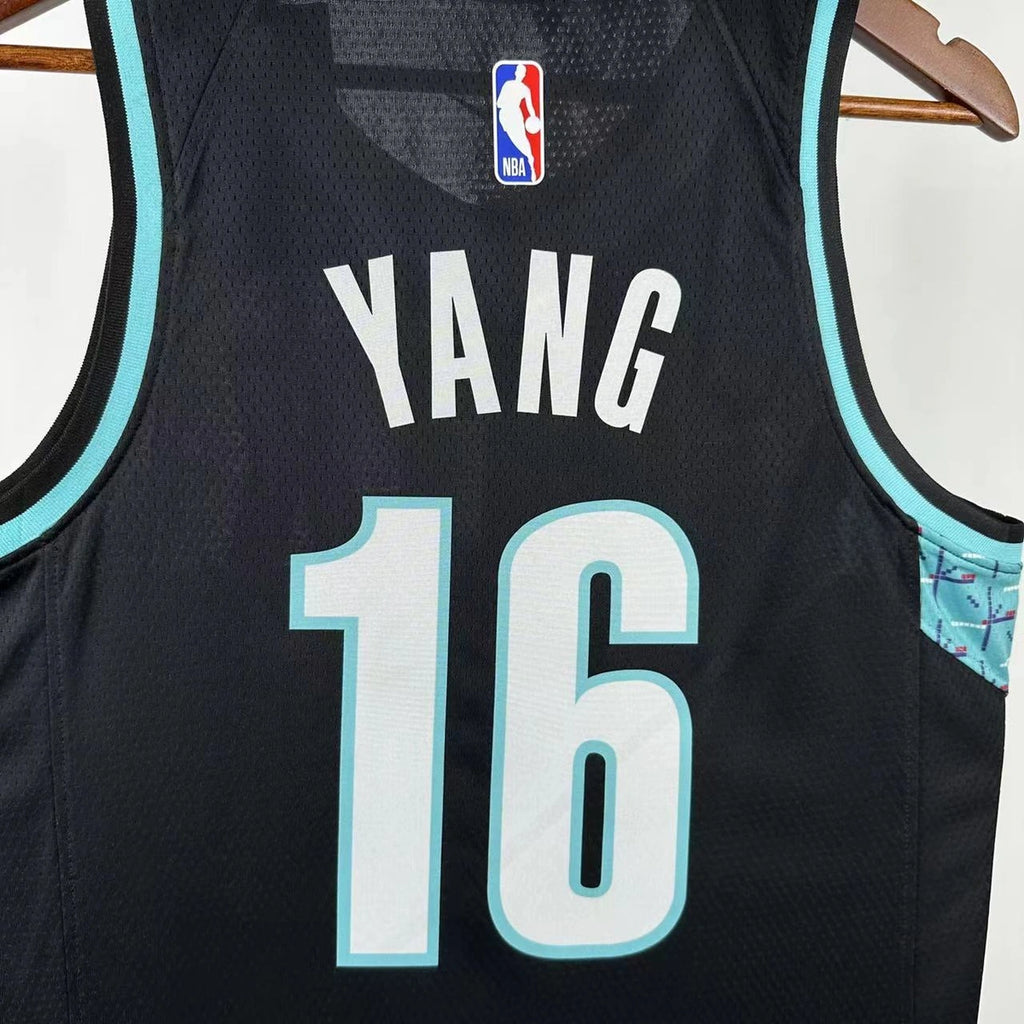 Portland Trail Blazers 2025-26 city edition basketball jersey close-up of jersey number and player name in team colors for basketball fans