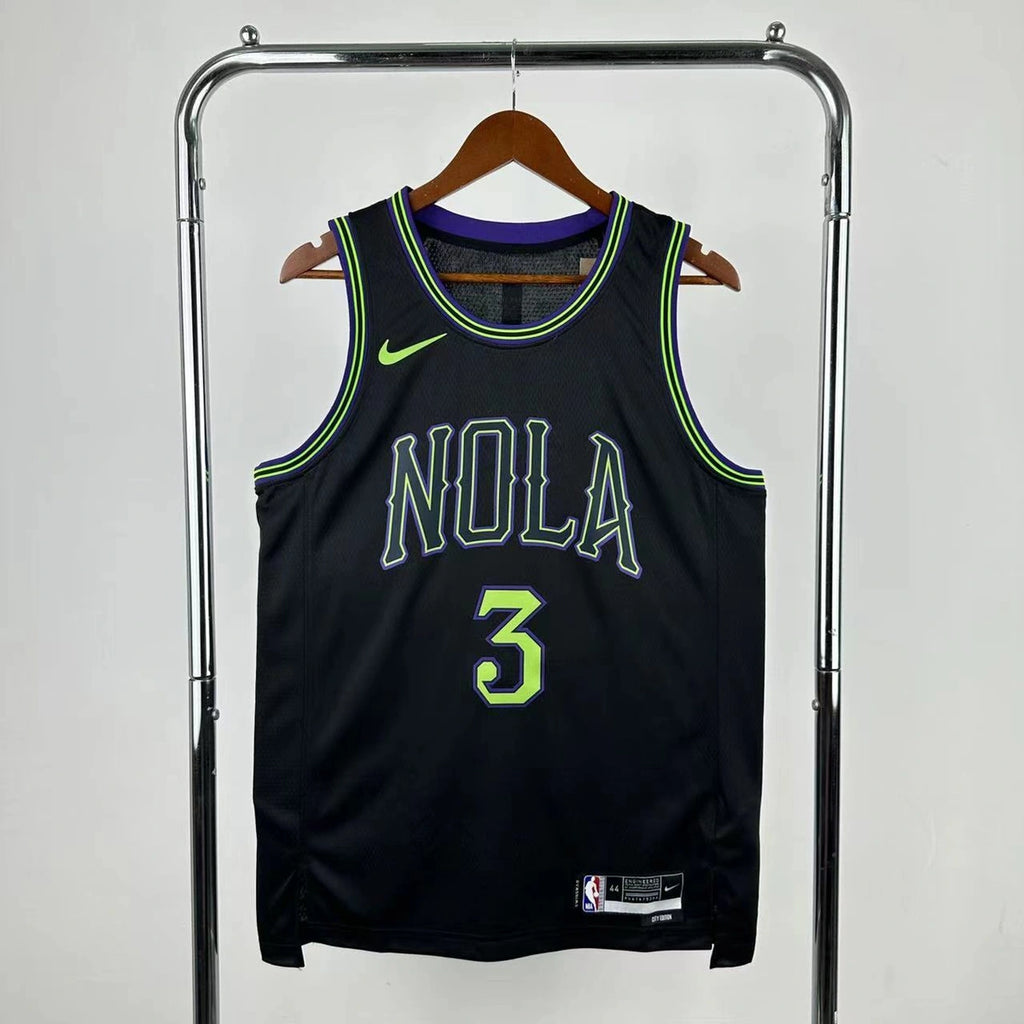 New Orleans Pelicans 2025-26 city edition basketball jersey front view in team colors for basketball fans