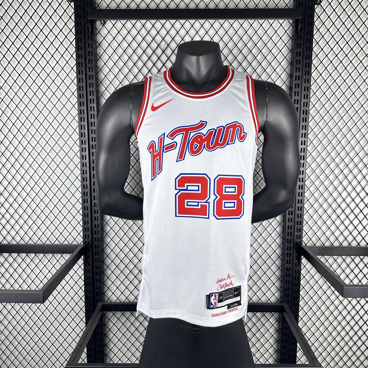 Houston Rockets 2025-26 city edition basketball jersey side angle view in team colors for basketball fans