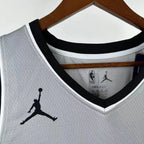 San Antonio Spurs 2025-26 limited edition basketball jersey close-up of collar and neckline stitching in gray for basketball fans