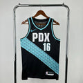 Portland Trail Blazers 2025-26 city edition basketball jersey front view in team colors for basketball fans
