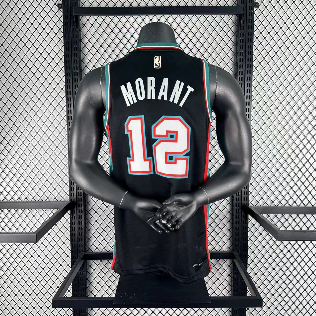 Memphis Grizzlies 2025-26 throwback edition basketball jersey angled front view in team colors for basketball fans