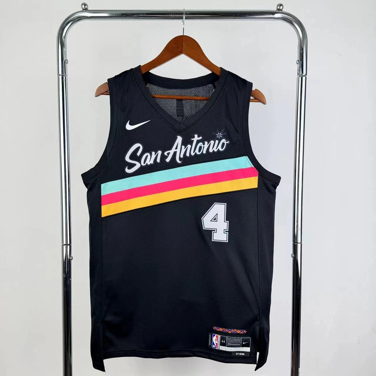 San Antonio Spurs 2025-26 city edition basketball jersey front view in team colors for basketball fans