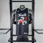 Toronto Raptors 2025-26 city edition basketball jersey angled front view in team colors for basketball fans