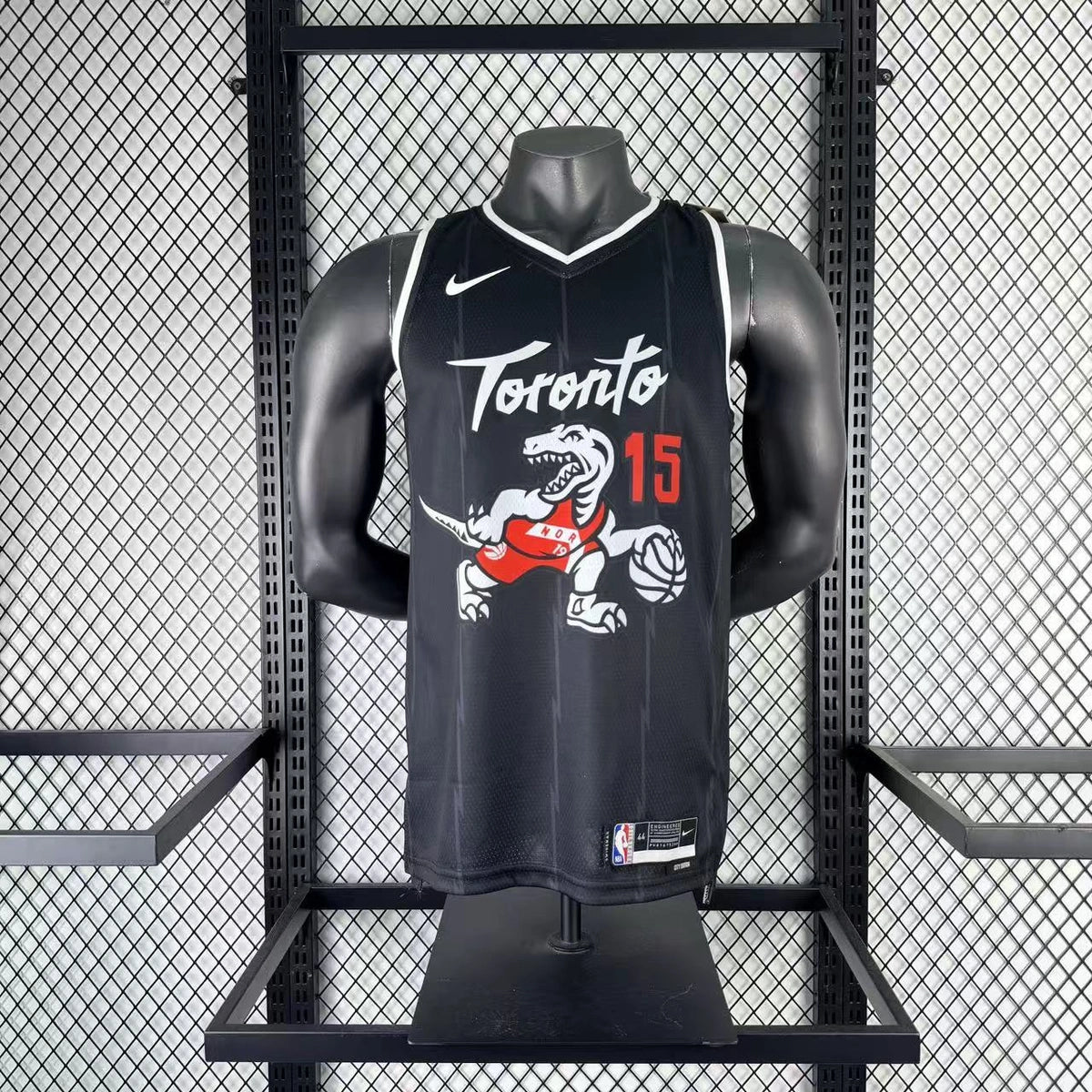Toronto Raptors 2025-26 city edition basketball jersey angled front view in team colors for basketball fans