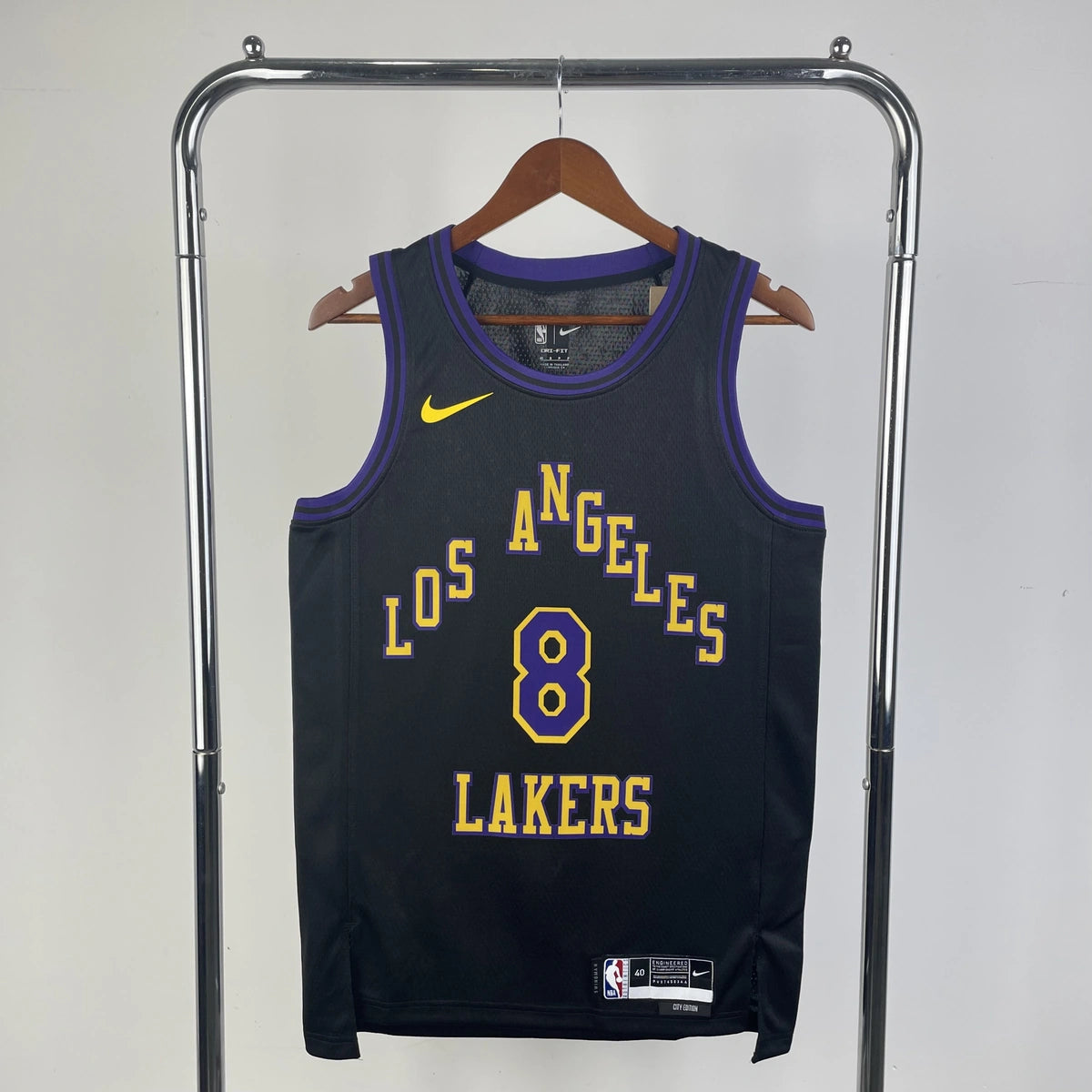 Los Angeles Lakers 2025-26 city edition basketball jersey front view in team colors for basketball fans