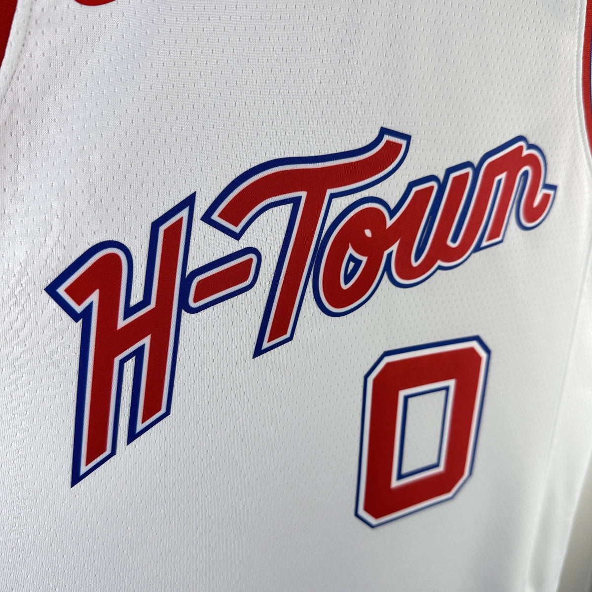 Houston Rockets 2025-26 city edition basketball jersey close-up of jersey number and player name in team colors for basketball fans