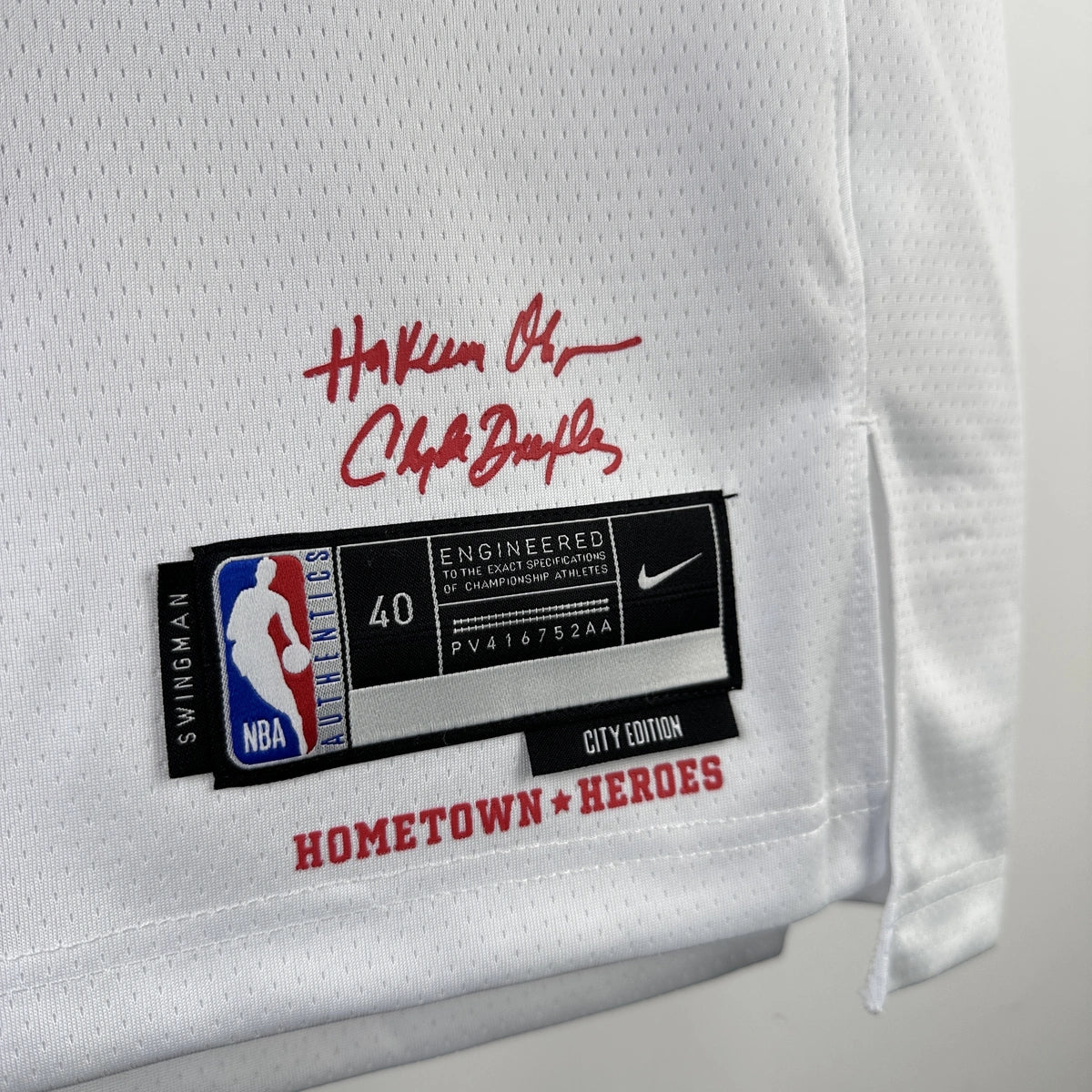 Houston Rockets 2025-26 city edition basketball jersey close-up of jersey number and player name in team colors for basketball fans