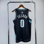 Portland Trail Blazers 2025-26 away basketball jersey back view in black for basketball fans