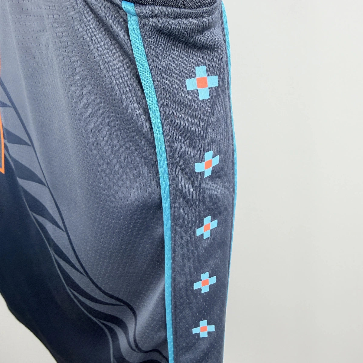 Oklahoma City Thunder 2025-26 city edition basketball jersey close-up of moisture-wicking fabric texture in team colors for basketball fans