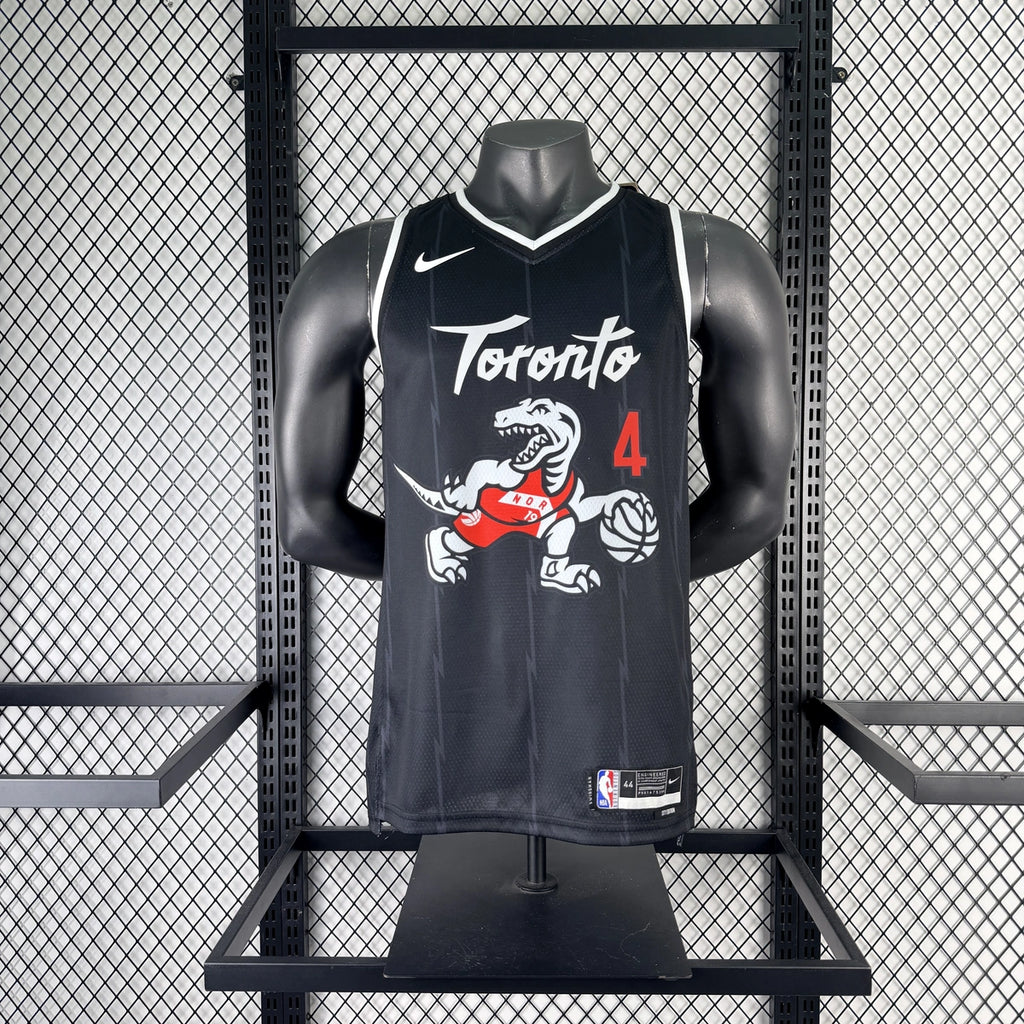 Toronto Raptors 2025-26 city edition basketball jersey angled front view in team colors for basketball fans