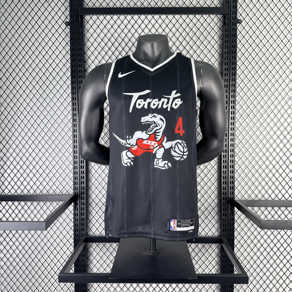 Toronto Raptors 2025-26 city edition basketball jersey angled front view in team colors for basketball fans