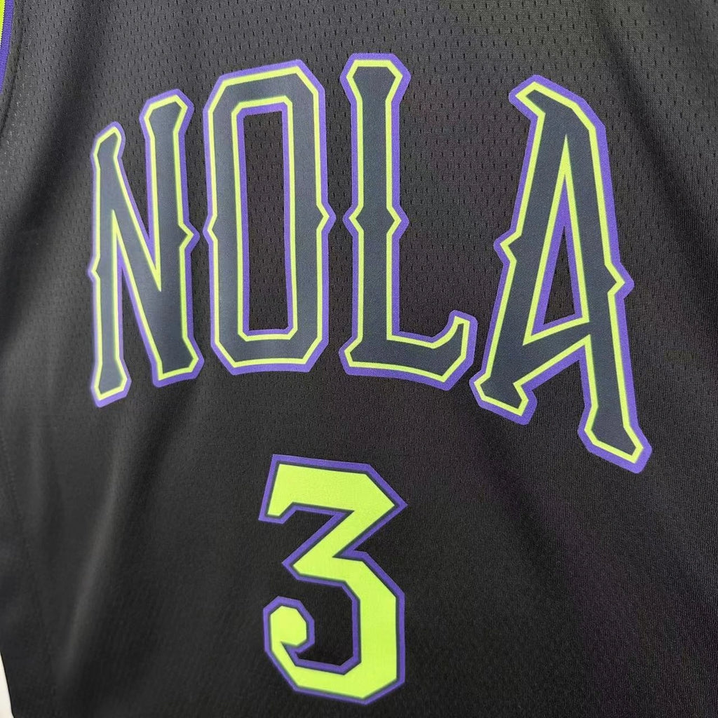 New Orleans Pelicans 2025-26 city edition basketball jersey close-up of jock tag and hem details in team colors for basketball fans