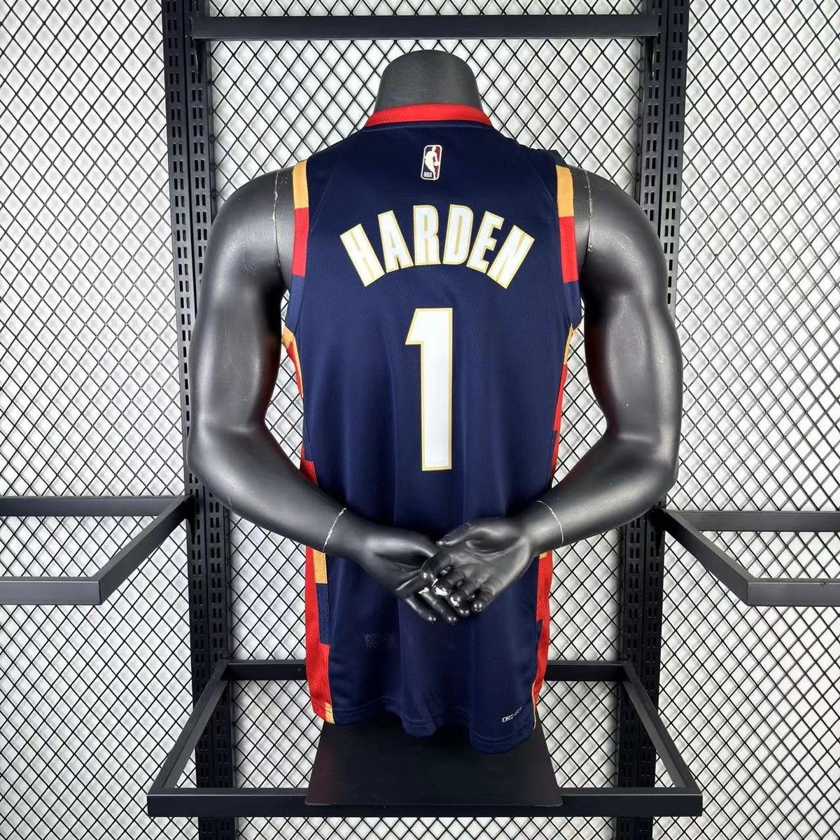Cleveland Cavaliers 2025-26 throwback edition basketball jersey angled back view in team colors for basketball fans