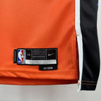LA Clippers 2025-26 city edition basketball jersey close-up of jock tag and hem details in team colors for basketball fans